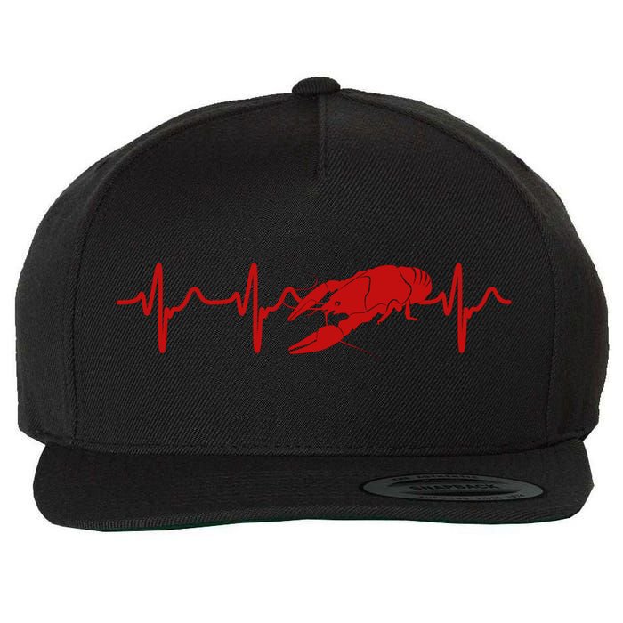 Heartbeat Crawfish Heart Frequency Boil Crew Lobster Season Meaningful Gift Wool Snapback Cap