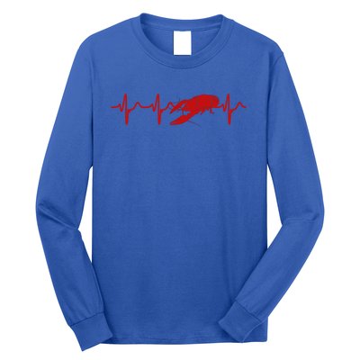 Heartbeat Crawfish Heart Frequency Boil Crew Lobster Season Meaningful Gift Long Sleeve Shirt