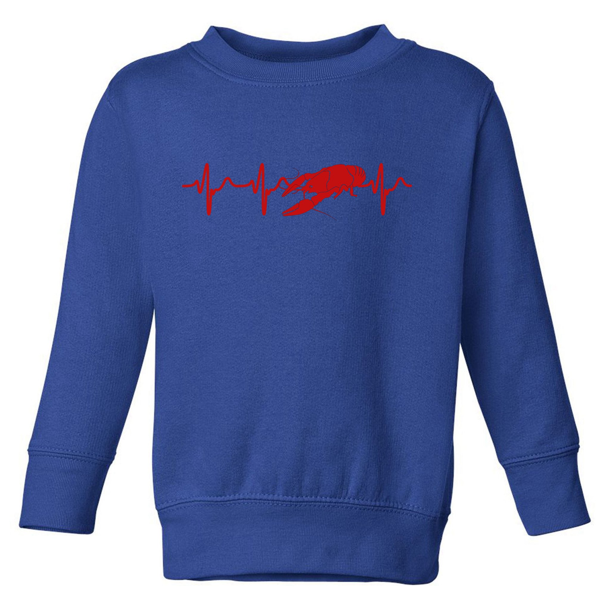 Heartbeat Crawfish Heart Frequency Boil Crew Lobster Season Meaningful Gift Toddler Sweatshirt