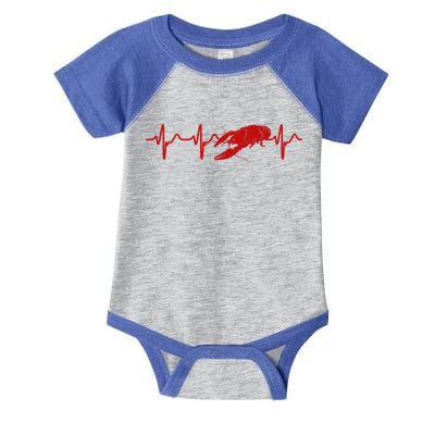 Heartbeat Crawfish Heart Frequency Boil Crew Lobster Season Meaningful Gift Infant Baby Jersey Bodysuit