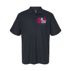 He Can Heal Cancer Pink Ribbon Breast Cancer Awareness Softstyle Adult Sport Polo