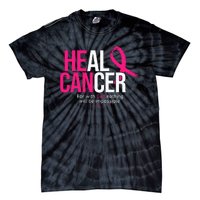 He Can Heal Cancer Pink Ribbon Breast Cancer Awareness Tie-Dye T-Shirt