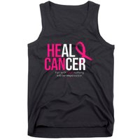 He Can Heal Cancer Pink Ribbon Breast Cancer Awareness Tank Top