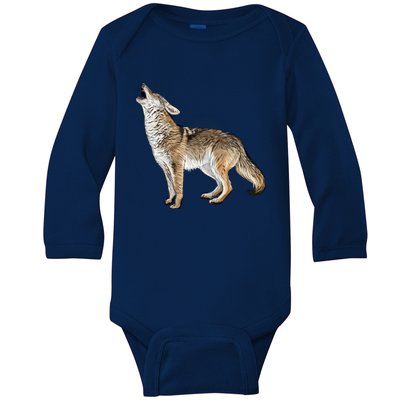 Howling Coyote Baby Long Sleeve Bodysuit