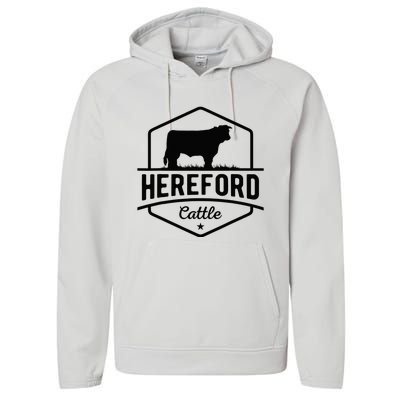 Hereford Cattle Hereford Cow For Cattle Farmer Performance Fleece Hoodie