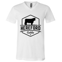 Hereford Cattle Hereford Cow For Cattle Farmer V-Neck T-Shirt