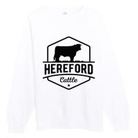 Hereford Cattle Hereford Cow For Cattle Farmer Premium Crewneck Sweatshirt