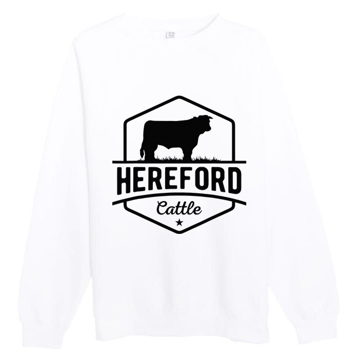 Hereford Cattle Hereford Cow For Cattle Farmer Premium Crewneck Sweatshirt