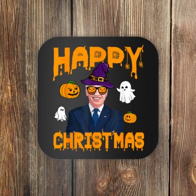 Happy Christmas Halloween Jokes Pumpkin Boo Funny Joe Biden Coaster