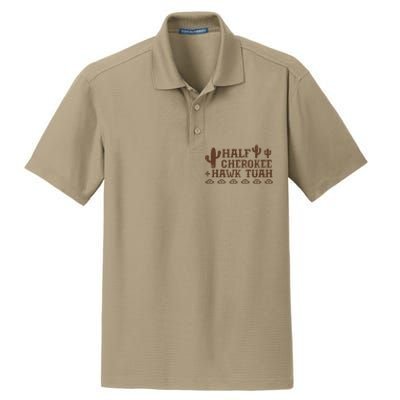 Half Cherokee Hawk Tush Native American Pride Indians Dry Zone Grid Polo