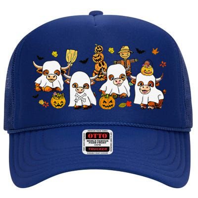 Highland Cow Halloween High Crown Mesh Back Trucker Hat