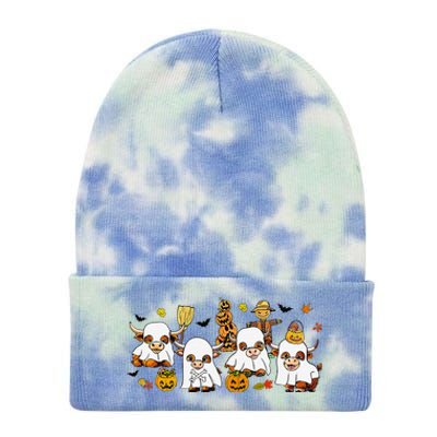 Highland Cow Halloween Tie Dye 12in Knit Beanie