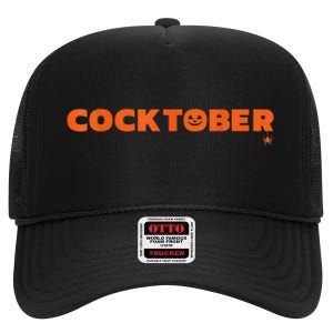 Happy Cocktober Halloween Costume Funny Halloween High Crown Mesh Back Trucker Hat