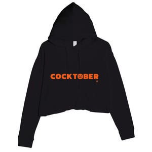 Happy Cocktober Halloween Costume Funny Halloween Crop Fleece Hoodie