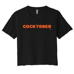 Happy Cocktober Halloween Costume Funny Halloween Women's Crop Top Tee