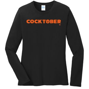 Happy Cocktober Halloween Costume Funny Halloween Ladies Long Sleeve Shirt