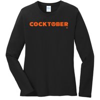 Happy Cocktober Halloween Costume Funny Halloween Ladies Long Sleeve Shirt