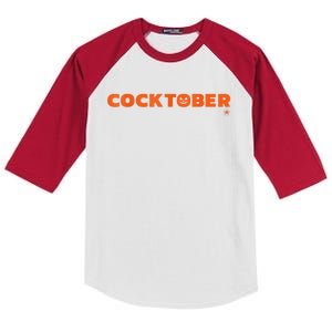 Happy Cocktober Halloween Costume Funny Halloween Kids Colorblock Raglan Jersey