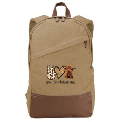 Highland Cow Cotton Canvas Backpack