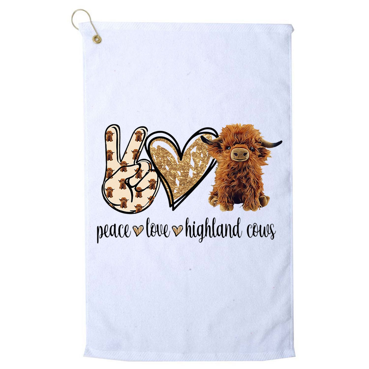 Highland Cow Golf Towel