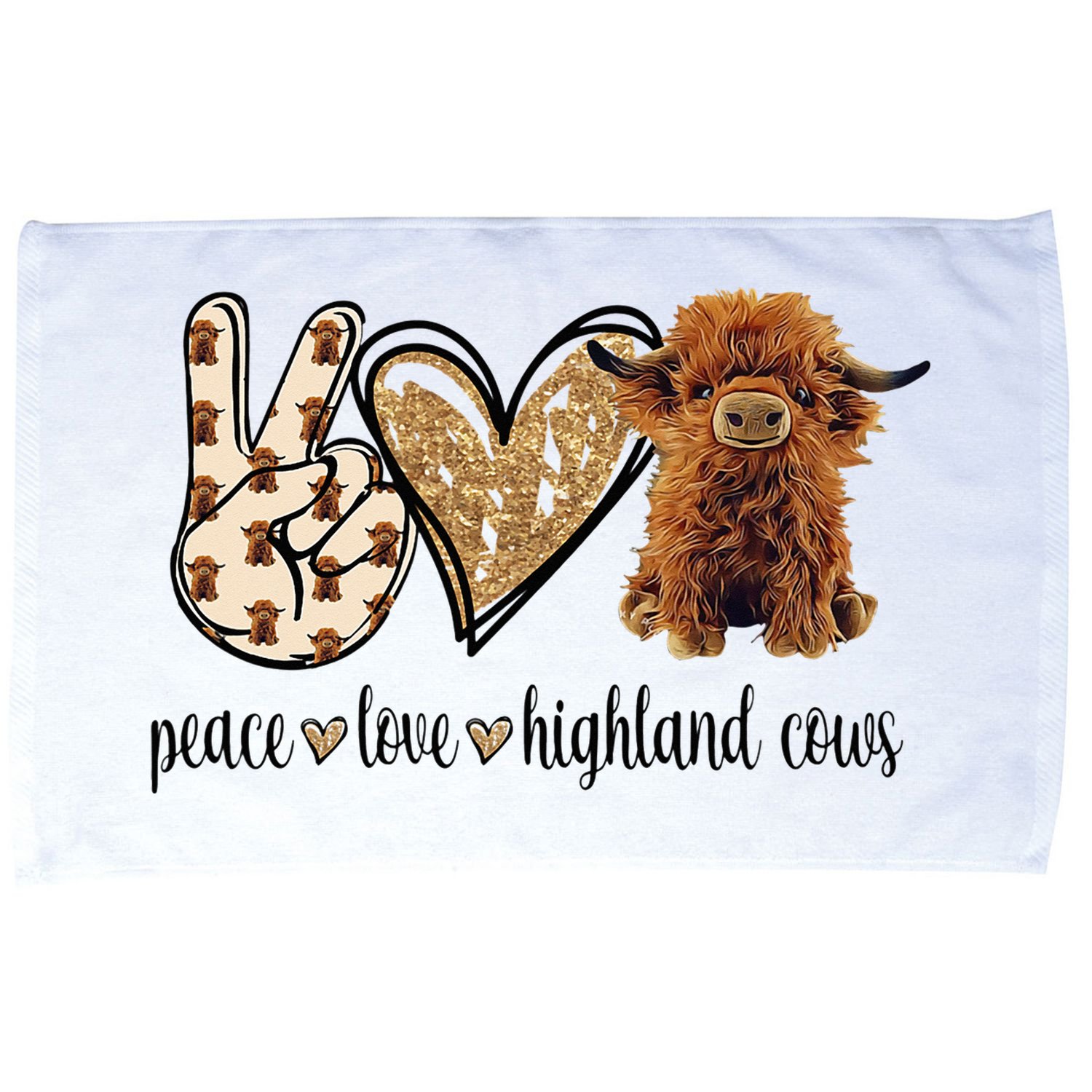 Highland Cow Microfiber Hand Towel