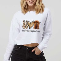 Highland Cow Cropped Pullover Crew