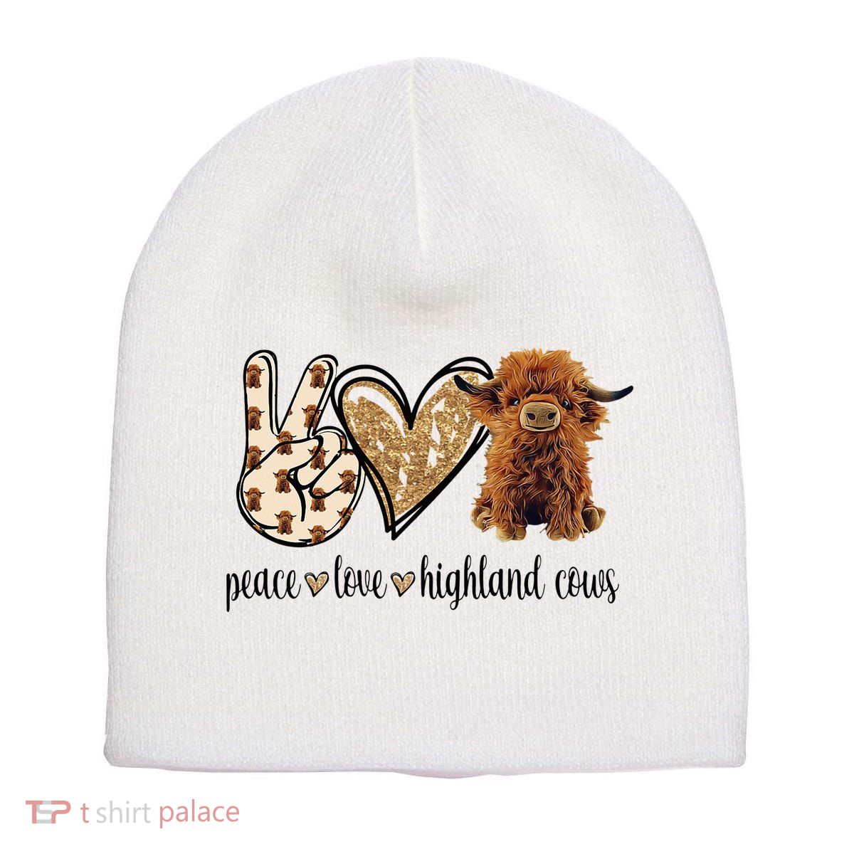 Highland Cow Short Acrylic Beanie