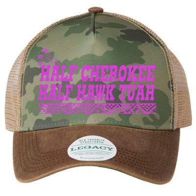 Half Cherokee Hawk Tuah Funny Hawk Tush Legacy Tie Dye Trucker Hat