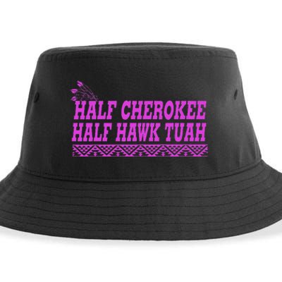 Half Cherokee Hawk Tuah Funny Hawk Tush Sustainable Bucket Hat