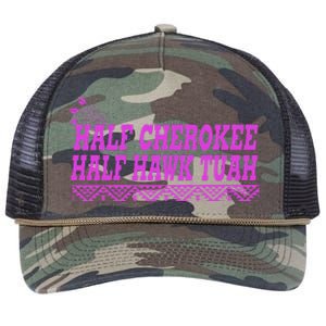 Half Cherokee Hawk Tuah Funny Hawk Tush Retro Rope Trucker Hat Cap