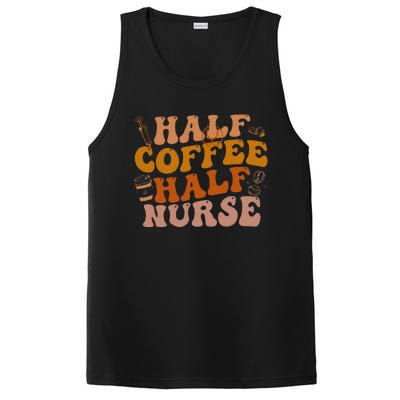 Half Coffee Half Nurse Groovy Colors RN LPN Medical Staffs PosiCharge Competitor Tank