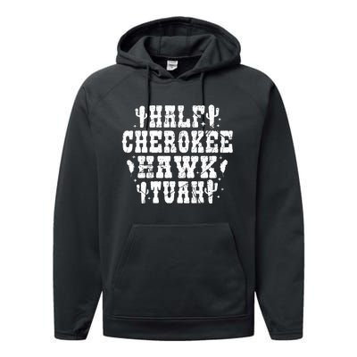 Half Cherokee Hawk Tuah Spit On That Thing Svg Hawk Tuah 24 Performance Fleece Hoodie