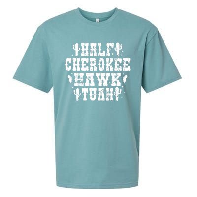 Half Cherokee Hawk Tuah Spit On That Thing Svg Hawk Tuah 24 Sueded Cloud Jersey T-Shirt