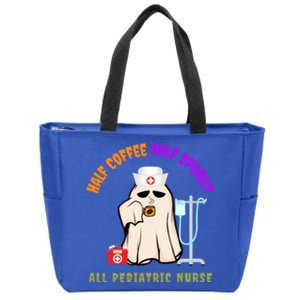 Half Coffee Half Spooky All Pediatric Nurse Cute Halloween Gift Zip Tote Bag