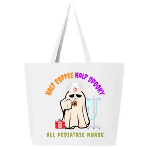 Half Coffee Half Spooky All Pediatric Nurse Cute Halloween Gift 25L Jumbo Tote