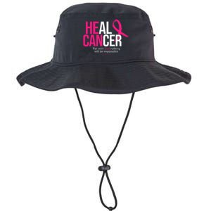 He Can Heal Cancer Pink Ribbon Breast Cancer Awareness Legacy Cool Fit Booney Bucket Hat