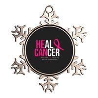 He Can Heal Cancer Pink Ribbon Breast Cancer Awareness Metallic Star Ornament