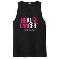 He Can Heal Cancer Pink Ribbon Breast Cancer Awareness PosiCharge Competitor Tank