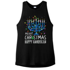 Happy Christmas Hanukkah Chanukah Jewish Ladies PosiCharge Tri-Blend Wicking Tank