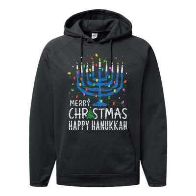 Happy Christmas Hanukkah Chanukah Jewish Performance Fleece Hoodie