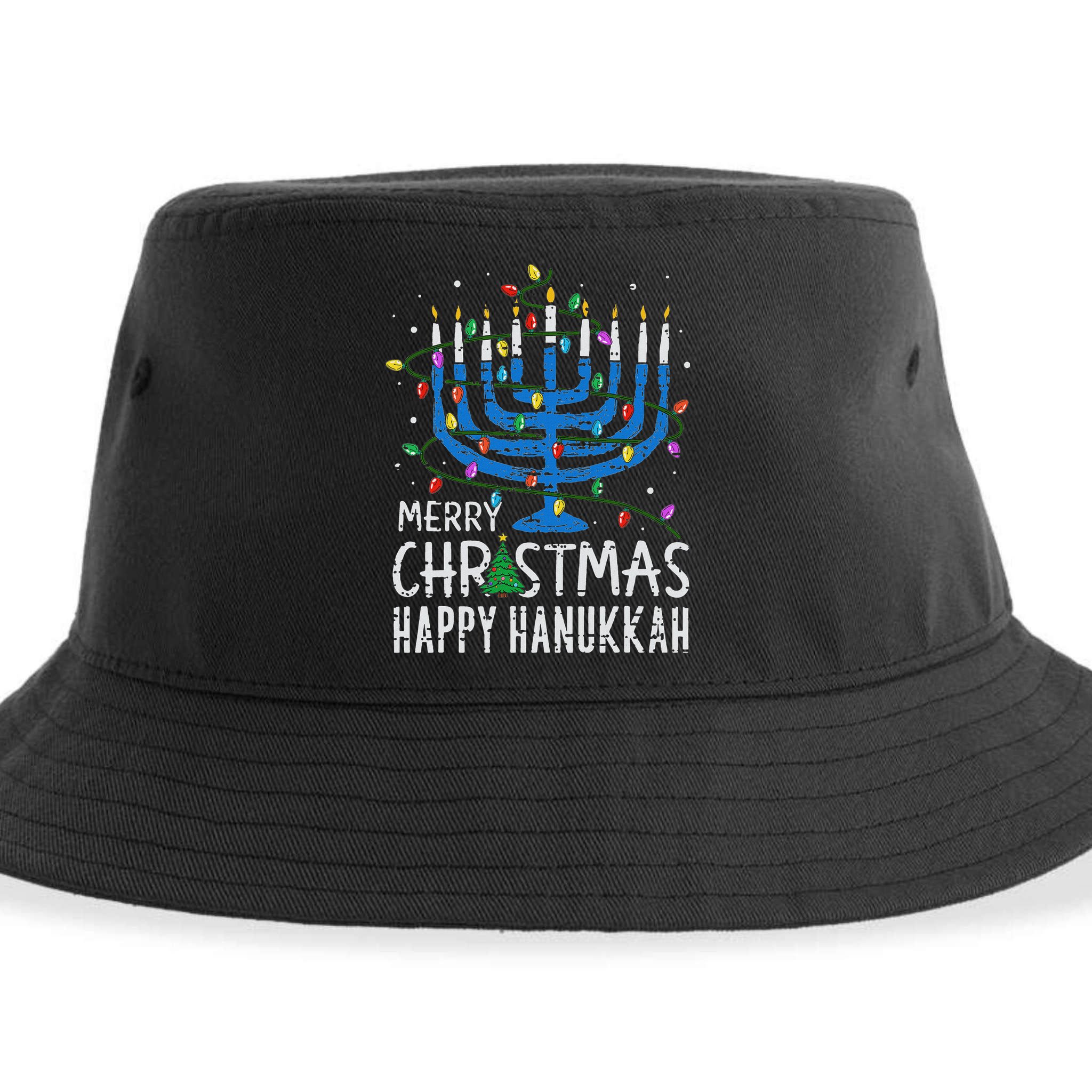 Happy Christmas Hanukkah Chanukah Jewish Sustainable Bucket Hat