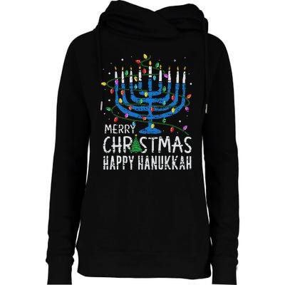 Happy Christmas Hanukkah Chanukah Jewish Womens Funnel Neck Pullover Hood