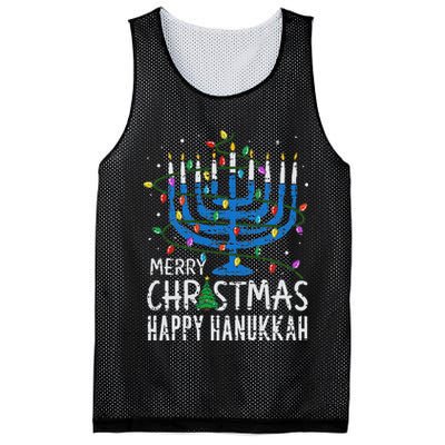 Happy Christmas Hanukkah Chanukah Jewish Mesh Reversible Basketball Jersey Tank