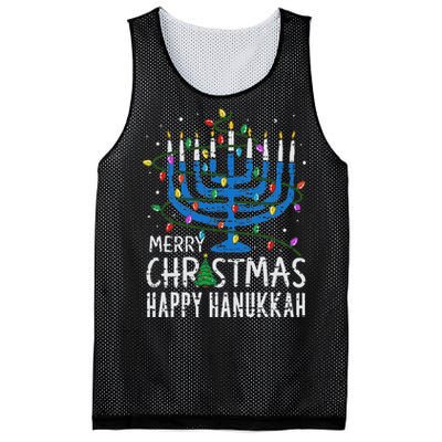 Happy Christmas Hanukkah Chanukah Jewish Mesh Reversible Basketball Jersey Tank