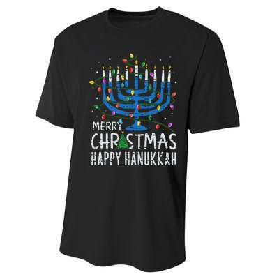 Happy Christmas Hanukkah Chanukah Jewish Performance Sprint T-Shirt