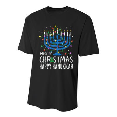 Happy Christmas Hanukkah Chanukah Jewish Youth Performance Sprint T-Shirt