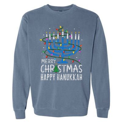 Happy Christmas Hanukkah Chanukah Jewish Garment-Dyed Sweatshirt