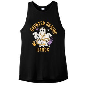 Halloween Costume Haunted Healing Hands Nurse Ghost Scrub Gift Ladies PosiCharge Tri-Blend Wicking Tank