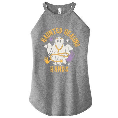 Halloween Costume Haunted Healing Hands Nurse Ghost Scrub Gift Women’s Perfect Tri Rocker Tank