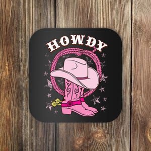 Howdy Cowboy Hat Boots Country Western Rodeo Coaster